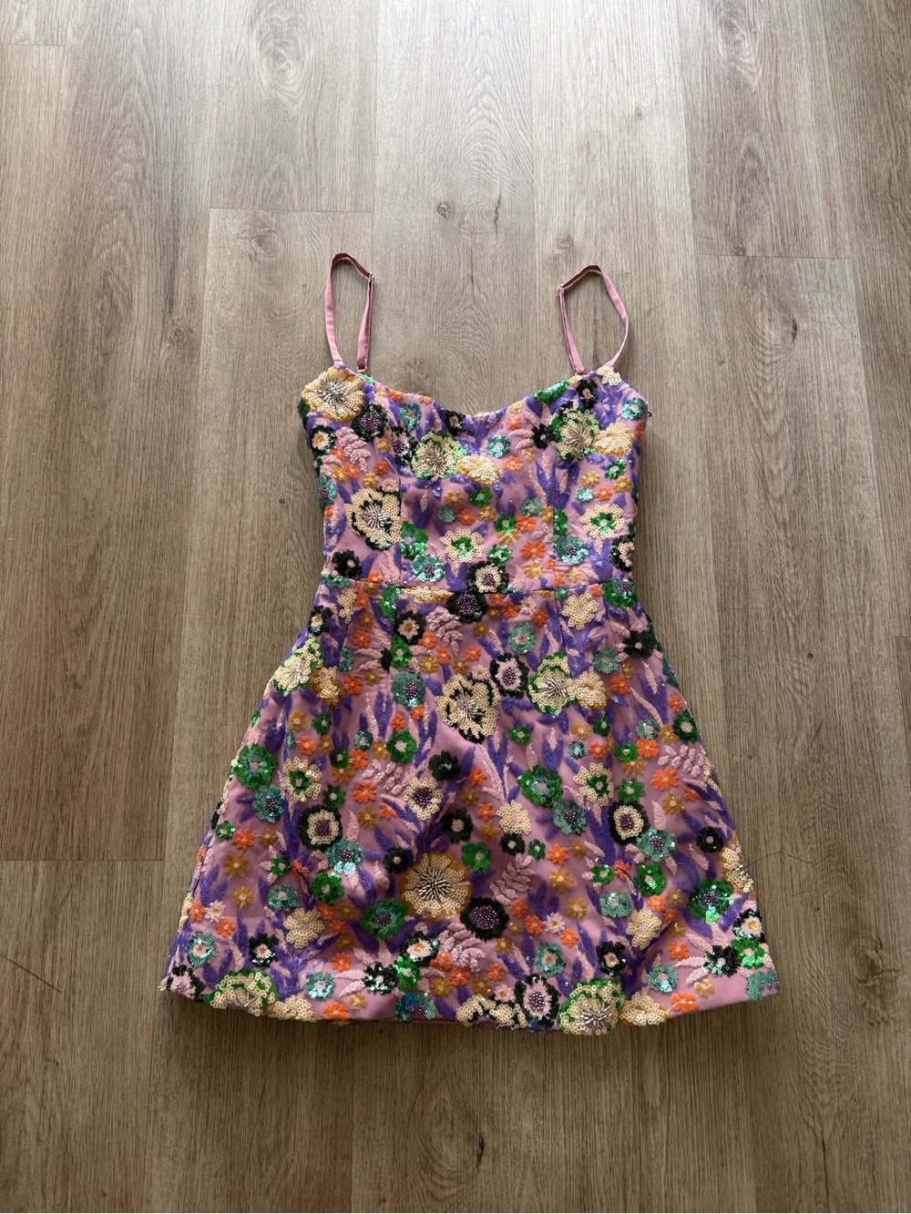 helsi cora purple floral sequin embellished mini party cocktail dress size XS